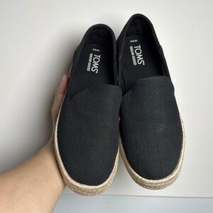 TOMS Classic Black Canvas Espadrilles